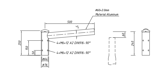 Оголовник алюминиевый анодированный AR-4/1/0,5/5 СГ
