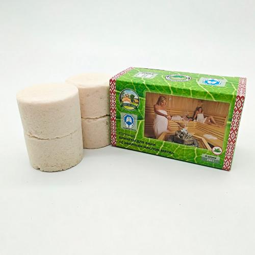Соляные брикеты для бани "С эфирным маслом Кедр" 350гр. ТМ "Бацькина ...