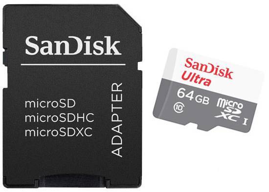 Карта памяти microsd sandisk ultra 64gb