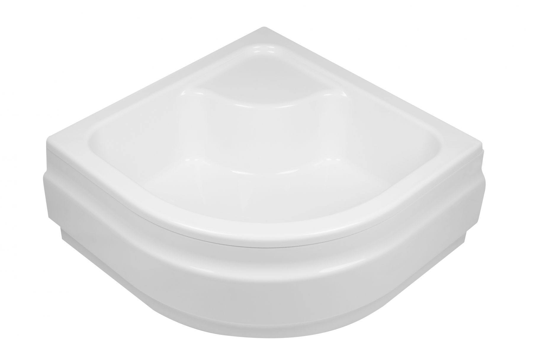 Поддон душевой акриловый полукруглый 90*90*41см (без панели), глубина ...