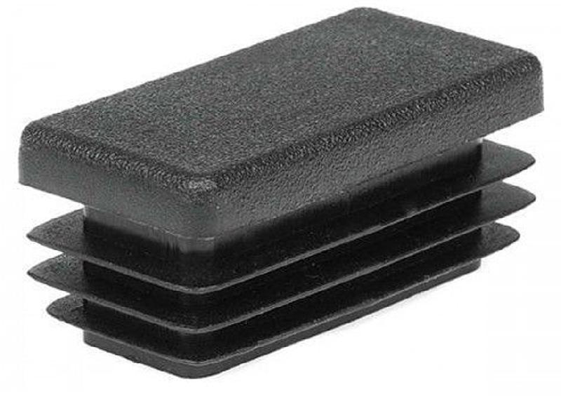 Заглушка для труб, ПВХ, черная, прямоугольная 50х25 мм, Россия, (150 шт)