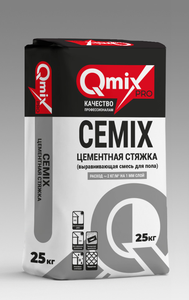 Стяжка цементная для пола QMIX PRO Cemix, 25 кг от Мегаполис купить в ...