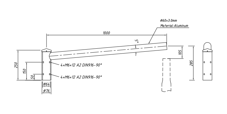 Оголовник алюминиевый анодированный AR-4/1/1,0/0,5/1 СГ