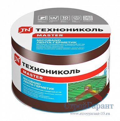 Лента самоклеящаяся герметизирующая коричневая Nicoband L-10м.ширина 7 ...