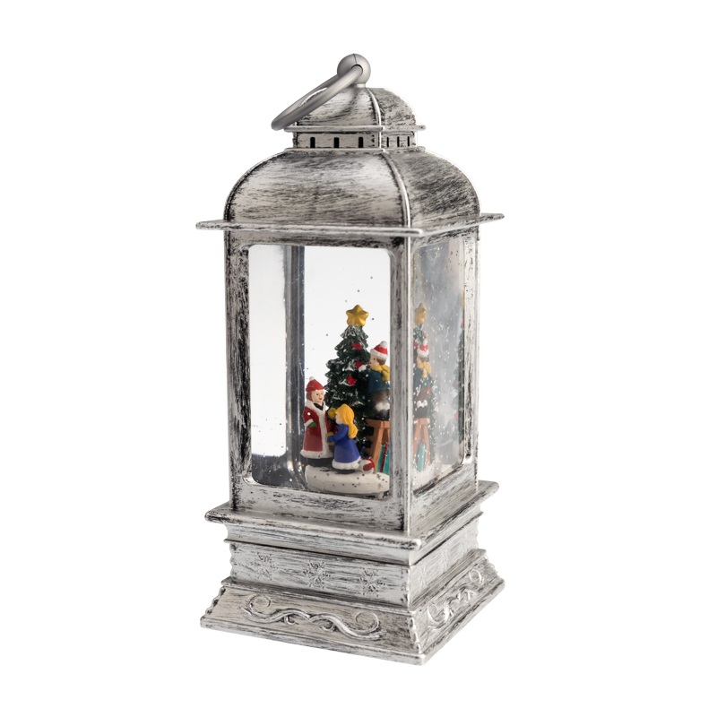 Светильник декоративный Рождество с  подсветкой и конфетти, Белый 14х14х16,5 см NEON-NIGHT