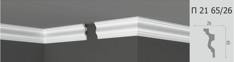 Плинтус потолочный Де-Багет П 21 65/26  (70 шт)