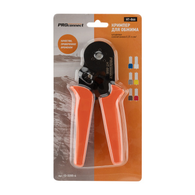 sredstva bezopasnosti   Krimper HT-866 dlya obzhima shtyrevykh nakonechnikov 0,25-6,0mm² PROconnect, 12-3205-4   3